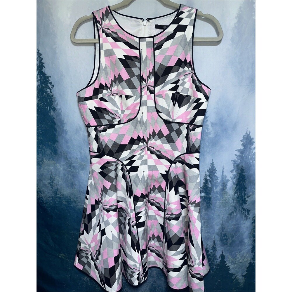 NWT tibi isosceles flare-sleevless illusion 60s style dress sz 6 - Picture 2 of 9